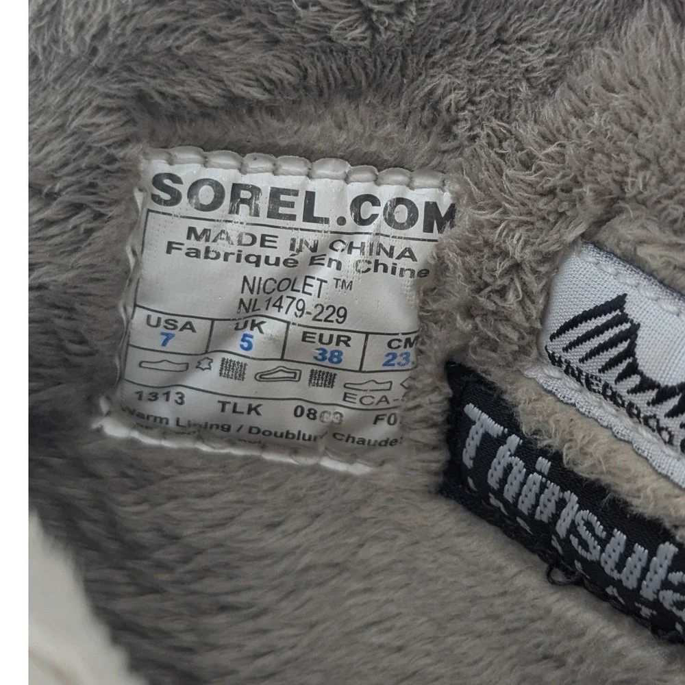 Sorel Nicolet Brown Suede Waterproof Thinsulate Winter Boots Womens 7 NL1479-229